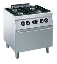 Stove with 6 Burners with open cupboard