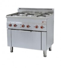 Range 5 hobs and electric convection oven GN 1/1
