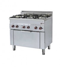 Gas stove 5 burners and electric convection oven GN 1/1